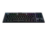 Logitech G915 TKL Tenkeyless LIGHTSPEED Clavier de jeu mécanique RVB sans fil - Clavier - backlit - USB, Bluetooth, 2.4 GHz - AZERTY - Français - commutateur : GL Clicky - carbone 920-009531