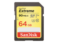 SanDisk Extreme - Carte mémoire flash - 64 Go - Video Class V30 / UHS Class 3 / Class10 - SDXC UHS-I SDSDXVE-064G-GNCIN