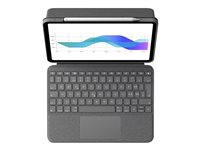 Logitech Folio Touch - Clavier et étui - avec trackpad - rétroéclairé - Apple Smart connector - QWERTZ - Suisse - graphite - pour Apple 11-inch iPad Pro (1ère génération, 2e génération) 920-009747