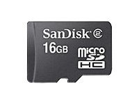 SanDisk - Carte mémoire flash - 16 Go - Class 2 - micro SDHC - noir - pour Motorola DROID X2, FLIPOUT, XPRT; Pantech Crossover SDSDQM-016G-B35A