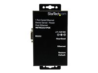 StarTech.com Serveur de périphériques série à 1 port RS232 vers IP Ethernet avec Power over Ethernet (PoE) - Convertisseur RS232 sur IP - Serveur de périphérique - 100Mb LAN, RS-232 - pour P/N: IES61002POE, IES81000POE, POEINJ1G, POEINJ1GW, POEINJ4G, SVA12M5NA, UPOESPLT1G NETRS2321POE