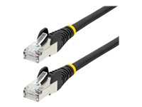 StarTech.com 7.5m CAT6a Ethernet Cable - Black - Low Smoke Zero Halogen (LSZH) - 10GbE 500MHz 100W PoE++ Snagless RJ-45 w/Strain Reliefs S/FTP Network Patch Cord - Cordon de raccordement - RJ-45 (M) pour RJ-45 (M) - 7.5 m - S/FTP - CAT 6a - IEEE 802.3bt - sans halogène, moulé, sans crochet, bloqué - noir NLBK-750-CAT6A-PATCH