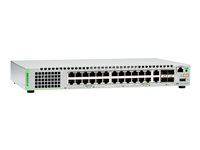 Allied Telesis CentreCOM AT-GS924MX - Commutateur - Géré - 24 x 10/100/1000 + 2 x SFP Gigabit combiné + 2 x 10 Gigabit SFP+ - de bureau, Montable sur rack AT-GS924MX-50