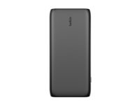 Belkin BOOST CHARGE - Banque d'alimentation - 26000 mAh - 32 Watt - Fast Charge, PD - 4 connecteurs de sortie (USB, 24 pin USB-C) - sur le câble : USB-C BPB016BTBK