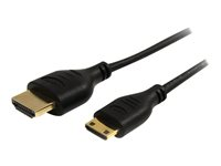 StarTech.com 3 ft Slim High Speed HDMI Cable with Ethernet - HDMI to HDMI Mini M/M (HDMIACMM3S) - HDMI avec câble Ethernet - liaison simple - HDMI (M) pour HDMI mini (M) - 91 cm - noir HDMIACMM3S