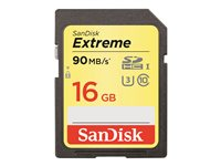 SanDisk Extreme - Carte mémoire flash - 16 Go - UHS Class 3 / Class10 - SDHC UHS-I (pack de 2) SDSDXNE-016G-GNCI2