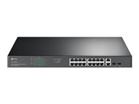 TP-Link JetStream TL-SG1218MP - V1 - commutateur - 16 x 10/100/1000 (PoE+) + 2 x 10/100/1000 + 2 x SFP Gigabit combiné - Montable sur rack - PoE+ (250 W) TL-SG1218MP