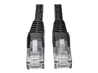 Tripp Lite 25ft Cat6 Gigabit Snagless Molded Patch Cable RJ45 M/M Black 25' - Cordon de raccordement - RJ-45 (M) pour RJ-45 (M) - 7.62 m - UTP - CAT 6 - moulé, sans crochet, bloqué - noir N201-025-BK