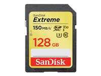 SanDisk Extreme - Carte mémoire flash - 128 Go - Video Class V30 / UHS-I U3 / Class10 - SDXC UHS-I SDSDXV5-128G-GNCIN