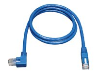 Tripp Lite 10ft Cat6 Gigabit Molded Patch Cable RJ45 Left Angle to Straight M/M Blue 10' - Cordon de raccordement - RJ-45 (M) pour RJ-45 (M) - 3 m - CAT 6 - connecteur à angle gauche, bloqué - bleu N204-010-BL-LA