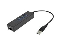 MCL Samar USB3-125H3/C - Adaptateur réseau - USB 3.0 - Gigabit Ethernet x 1 + USB 3.0 x 3 USB3-125H3/C