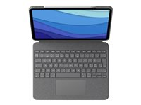 Logitech Combo Touch - Clavier et étui - avec trackpad - rétroéclairé - Apple Smart connector - QWERTY - Pan Nordic - gris oxford - pour Apple 11-inch iPad Pro (1ère génération, 2e génération, 3ème génération) 920-010147