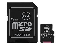Dell - Carte mémoire flash (adaptateur microSDXC vers SD inclus(e)) - 64 Go - UHS-I / Class10 - micro SDXC - pour Inspiron 17R 57XX, 17R 7720; Latitude D630; OptiPlex 50XX, 5250, 90XX; XPS One 27XX A8931746