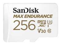 SanDisk Max Endurance - Carte mémoire flash (adaptateur microSDXC vers SD inclus(e)) - 256 Go - Video Class V30 / UHS-I U3 / Class10 - microSDXC UHS-I SDSQQVR-256G-GN6IA