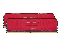 Ballistix - DDR4 - kit - 16 Go: 2 x 8 Go - DIMM 288 broches - 2666 MHz / PC4-21300 - CL16 - 1.2 V - mémoire sans tampon - non ECC - rouge BL2K8G26C16U4R