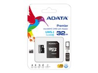 ADATA Premier UHS-I - Carte mémoire flash (adaptateur microSDHC - SD inclus(e)) - 32 Go - UHS Class 1 / Class10 - microSDHC UHS-I AUSDH32GUICL10-RA1
