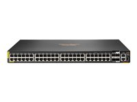 HPE Aruba 6200M 48G Class4 PoE 4SFP+ Switch - Commutateur - distance max. d'empilage de 10 km - C3 - Géré - 48 x 10/100/1000 (PoE+) + 4 x 1 Gigabit/10 Gigabit SFP+ (liaison montante/empilage) - de l'avant et du côté vers l'arrière - Montable sur rack - PoE+ (1440 W) - BTO R8Q70A