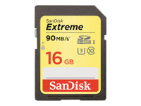 SanDisk Extreme - Carte mémoire flash - 16 Go - UHS Class 3 / Class10 - SDHC UHS-I SDSDXNE-016G-GNCIN