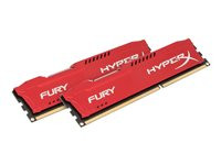 HyperX FURY - DDR3 - kit - 8 Go: 2 x 4 Go - DIMM 240 broches - 1333 MHz / PC3-10600 - CL9 - 1.5 V - mémoire sans tampon - non ECC - rouge HX313C9FRK2/8