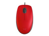 Logitech M110 Silent - Souris - droitiers et gauchers - optique - 3 boutons - filaire - USB - rouge 910-005489