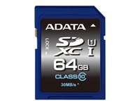 ADATA Premier UHS-I - Carte mémoire flash - 64 Go - UHS Class 1 / Class10 - SDXC UHS-I ASDX64GUICL10-R