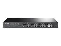 TP-LINK Smart PoE Switch T1500-28PCT - Commutateur - 24 x 10/100 (PoE) + 2 x SFP + 4 x 10/100/1000 - Montable sur rack - PoE T1500-28PCT(TL-SL2428P)