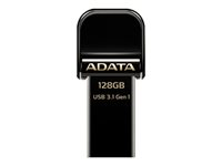 ADATA i-Memory AI920 - Clé USB - 128 Go - USB 3.1 / Lightning - noir de jais AAI920-128G-CBK